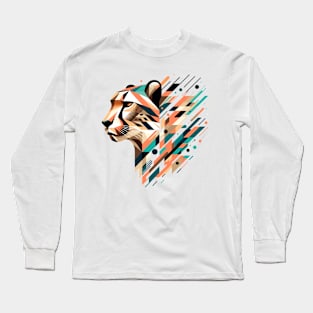 Geometric Prowess - Abstract Cheetah Long Sleeve T-Shirt